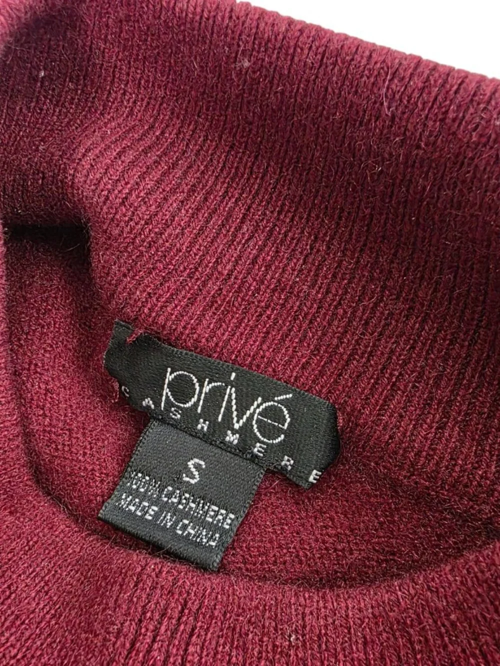 Prive Long Sleeve Mock Neck 100% Cashmere Long Sleeve Shirt, Red, Size Womens S - Picture 3 of 6